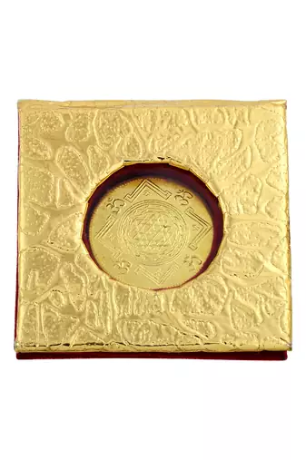 Memoir brass real 1 micron goldplated asht-lakshmi coin with lakshmi mantra hindu spiritual puja item