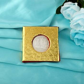 Memoir silver Plated lakshmi ganesh coin chandi sikka hindu puja item gift festival marriage   2