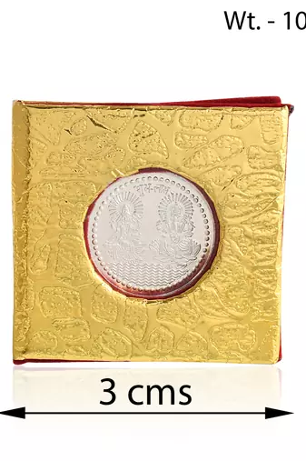 Memoir silver Plated lakshmi ganesh coin chandi sikka hindu puja item gift festival marriage  