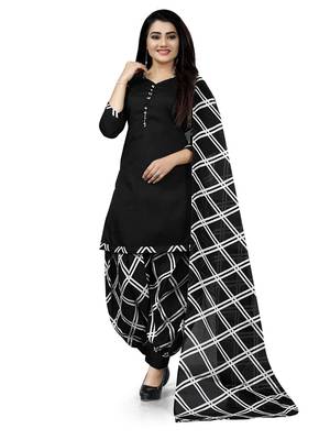 multicolor cotton blend printed unstitched salwar suit material (combo of 2) 2