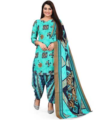 multicolor cotton blend printed unstitched salwar suit material (combo of 2) 3