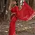 Red Viscose Printed Saree