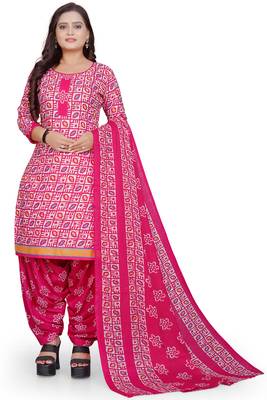 multicolor cotton blend printed unstitched salwar suit material (combo of 2) 3