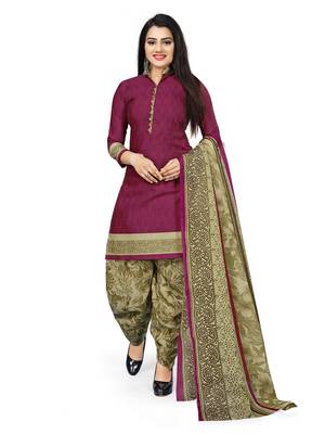 multicolor cotton blend printed unstitched salwar suit material (combo of 2) 2