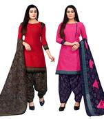 Rajnandini multicolor cotton blend printed unstitched salwar suit material (combo of 2)