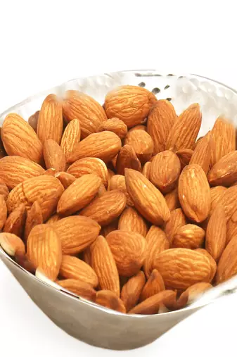 Diwali dryfruits  hampers- silver aluminium almonds bowl