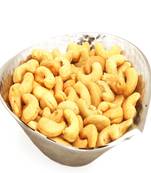 Diwali dryfruits  hampers- silver aluminium  roasted cashew bowl