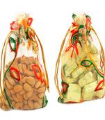 Diwali hampers- almonds and chocolate net pouch