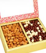 Diwali hampers -pink 2 part almonds and nutties box