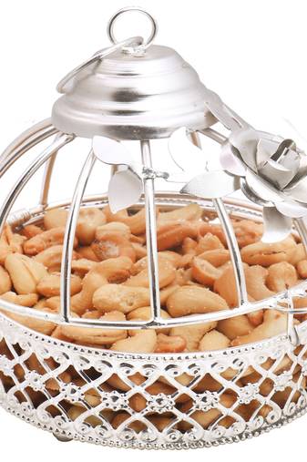 Diwali dryfruits  hampers- silver roasted cashews  cage