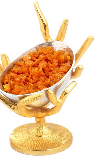Diwali dryfruits  hampers- silver designer tree masala mango bowl