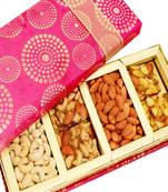 Diwali dryfruits-satin 4 part dryfruit and dryfruit chikki box hamper