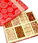 Diwali dryfruits-satin 8 part dryfruit and chocolate box hamper