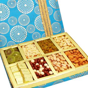 Diwali hampers -satin 8 part hamper box 1