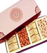 Diwali dryfruits -long fusion cashews,almonds, chocolates box hamper