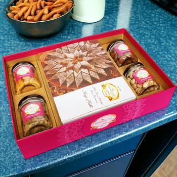 Ghasitaram big hamper tray of kaju katlis, crunchy cashew, paan raisins, choco almonds, and pistachios 1