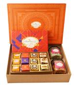 Orange hamper box with best bites,crunchy cashew and flavour raisins jars