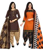 women multicolor cotton printed ready to wear patiala salwar suit combo pack of 2