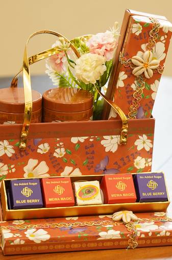 Orange flower hamper basket