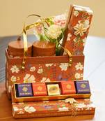 Orange flower hamper basket