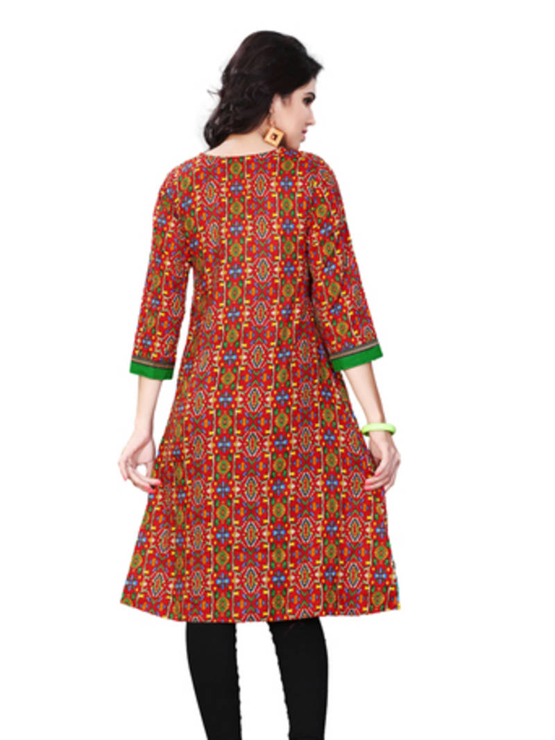 Multi printed Cotton 3/4 Sleeve Kurti miss and mrs 679365