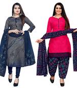 women multicolor cotton printed ready to wear patiala salwar suit combo pack of 2