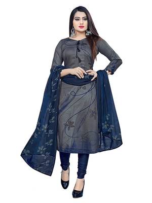 multicolor cotton blend printed unstitched salwar suit material (combo of 2) 2