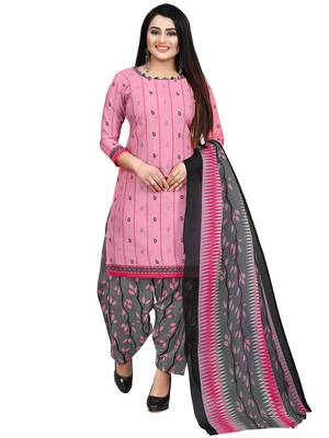 multicolor cotton blend printed unstitched salwar suit material (combo of 2) 2
