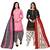 Rajnandini baby pink and black cotton printed unstitched salwar suit material (combo of 2)