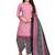 Rajnandini baby pink and black cotton printed unstitched salwar suit material (combo of 2)