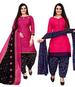 women multicolor cotton printed ready to wear patiala salwar suit combo pack of 2