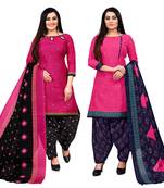 women multicolor cotton printed ready to wear patiala salwar suit combo pack of 2