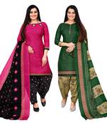 women multicolor cotton printed ready to wear patiala salwar suit combo pack of 2
