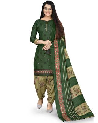 Rajnandini multicolor cotton blend printed unstitched salwar suit material (combo of 2) 3