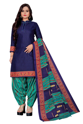 multicolor cotton blend printed unstitched salwar suit material (combo of 2) 3