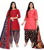 Rajnandini multicolor cotton printed unstitched salwar suit material (combo of 2)