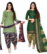 women multicolor cotton printed ready to wear patiala salwar suit combo pack of 2