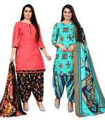 Rajnandini multicolor cotton printed unstitched salwar suit material (combo of 2)