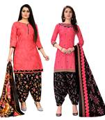 Rajnandini multicolor cotton blend printed unstitched salwar suit material (combo of 2)