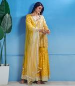 Yelow georgette kurta set