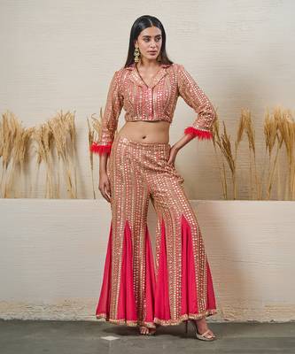 Red georgette kurta set 1