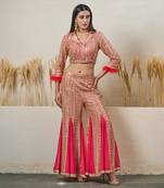 Red georgette kurta set