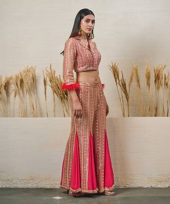 Red georgette kurta set 2