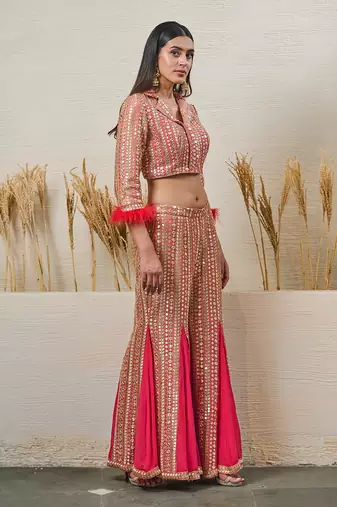 Red georgette kurta set