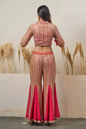 Red georgette kurta set