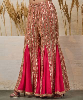 Red georgette kurta set 4