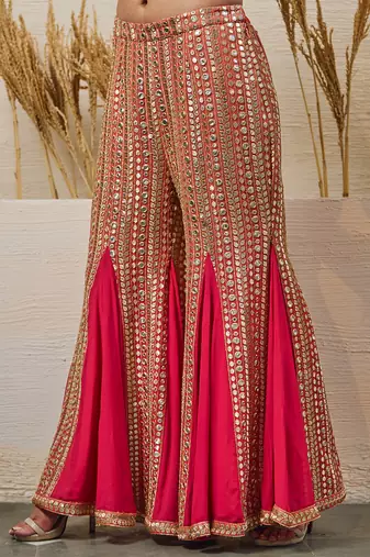 Red georgette kurta set