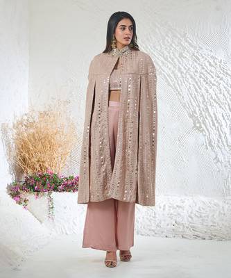 Pink georgette kurta set 1