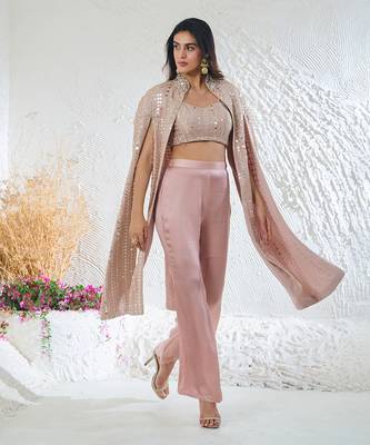Pink georgette kurta set 2