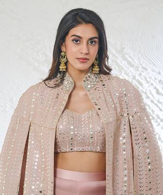Pink georgette kurta set 3